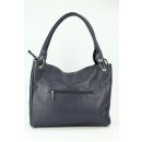 BELLI Leder Schultertasche Shopper "Lilly" blau