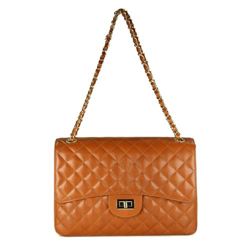 BELLI Nappa Leder Handtasche "Paris Big" cognac