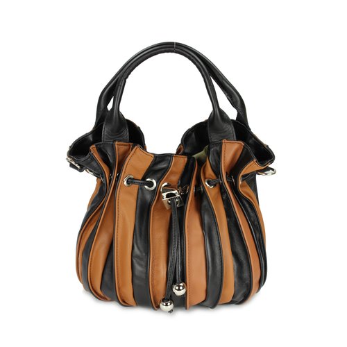 BELLI "Globe Bag" Ledertasche cognac schwarz