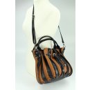 BELLI "Globe Bag" Ledertasche cognac schwarz