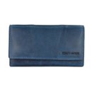 Hill Burry Vintage Leder Damen Geldbörse Portemonnaie blau 777023