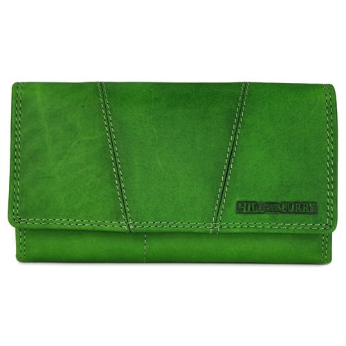 Hill Burry Vintage Leder Damen Geldbörse Portemonnaie grün 777023