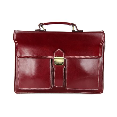 BELLI "Design Bag B" Leder Businesstasche unisex bordeaux rot