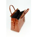 BELLI "The Bag XL" Ledertasche cognac lack kroko