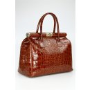 BELLI "The Bag XL" Ledertasche cognac lack kroko