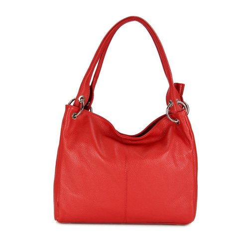 BELLI Leder Schultertasche Shopper "Lilly" rot