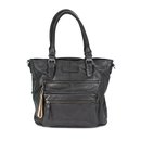 FREDsBRUDER Megapixel Ledertasche Shopper Schultertsche schwarz black