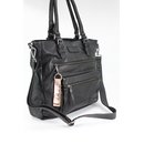 FREDsBRUDER Megapixel Ledertasche Shopper Schultertsche schwarz black