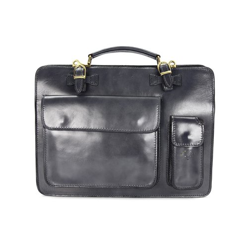 BELLI Design Bag "Verona" Leder Businesstasche grau anthrazit