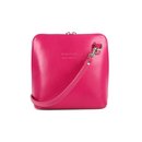 BELLI kleine Ledertasche Damen Umhängetasche pink