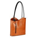 BELLI Leder Handtasche Rucksack "Belli Backpack" cognac schwarz