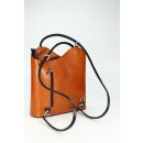 BELLI Leder Handtasche Rucksack "Belli Backpack" cognac schwarz