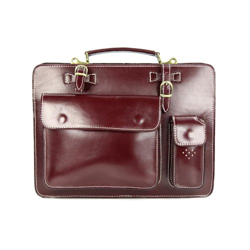 BELLI Design Bag "Verona" Leder Businesstasche bordeaux dunkel