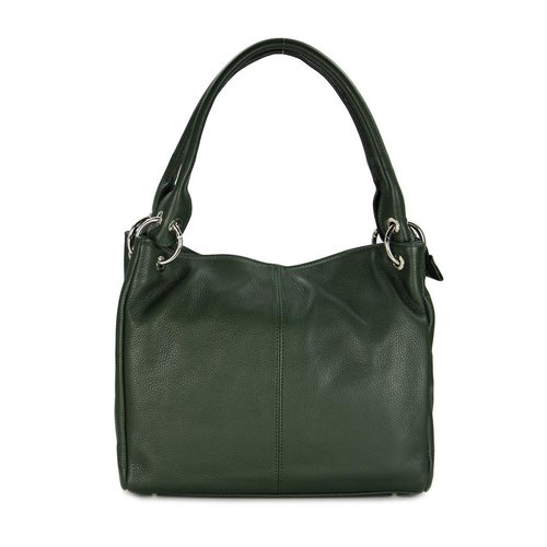 BELLI Leder Schultertasche Shopper "Lilly" grün