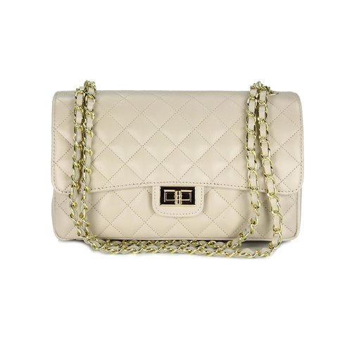 BELLI Nappa Leder Abendtasche "Paris" beige
