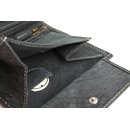 Hill Burry Vintage Leder Geldbörse Portemonnaie aus weichem Leder schwarz