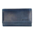 Hill Burry Vintage Leder Damen Geldbörse Portemonnaie blau 77701