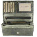 Hill Burry Vintage Leder Damen Geldbörse Portemonnaie grau 77701