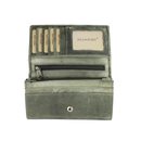 Hill Burry Vintage Leder Damen Geldbörse Portemonnaie grau 77701