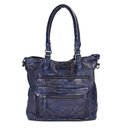 FREDsBRUDER Megapixel Ledertasche Shopper Schultertasche dark blue blau