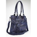 FREDsBRUDER Megapixel Ledertasche Shopper Schultertasche dark blue blau