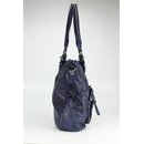 FREDsBRUDER Megapixel Ledertasche Shopper Schultertasche dark blue blau