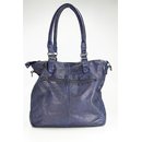 FREDsBRUDER Megapixel Ledertasche Shopper Schultertasche dark blue blau