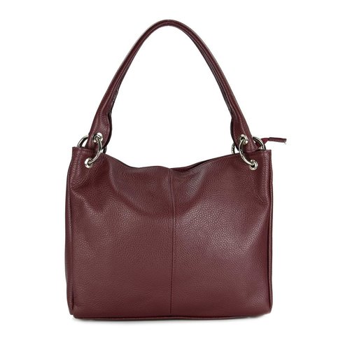 BELLI Leder Schultertasche Shopper "Lilly" wine