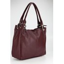 BELLI Leder Schultertasche Shopper "Lilly" wine