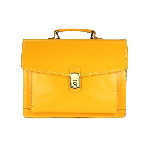 BELLI "Design Bag D" Leder Businesstasche gelb