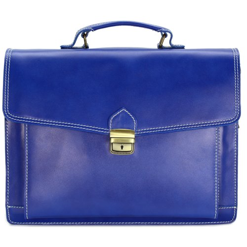 BELLI "Design Bag D" Leder Businesstasche royalblau