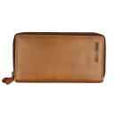 Hill Burry XXL Vintage Leder Damen Geldbörse Portemonnaie Organizer braun mit RFID