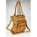 FREDsBRUDER Megapixel Ledertasche Shopper Schultertasche caramel braun