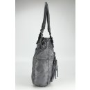 FREDsBRUDER Megapixel Ledertasche Shopper Schultertasche grau iron grey