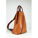 BELLI "City Backpack" leichter Leder Rucksack cognac braun