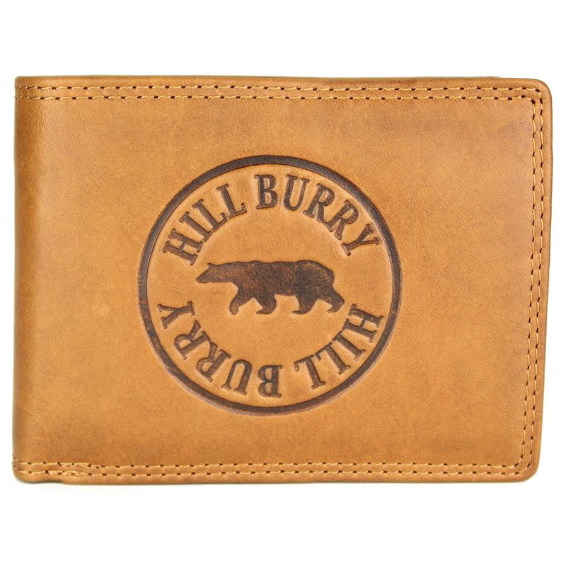 Hochformat Braun Hill Burry Herren Geldbörse echt Leder Portemonnaie aus weichem hochwertigem BüffelLeder 