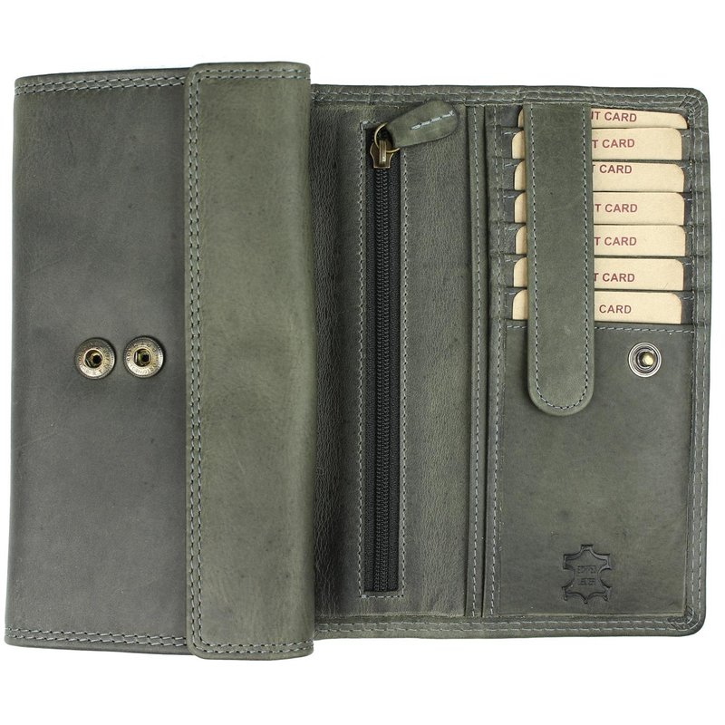 Hill Burry Leder Schlüsseletui - Kreditkartenetui Mit Münzfach | Braun Rindsleder 12x8cm