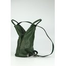 BELLI "City Backpack" leichter Leder Rucksack grün