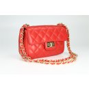 BELLI Nappa Leder Abendtasche "Paris Small" rot gesteppt