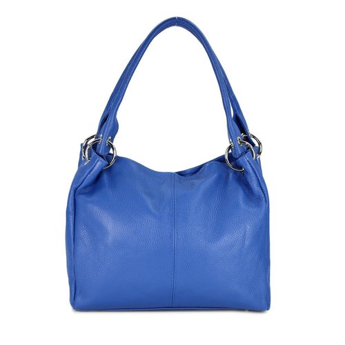 BELLI Leder Schultertasche Shopper "Lilly" royalblau