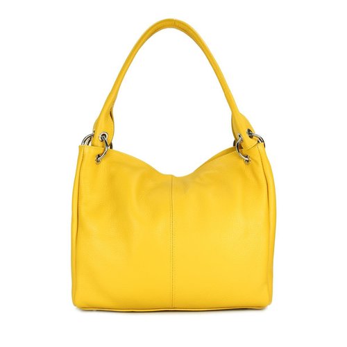 BELLI Leder Schultertasche Shopper "Lilly" gelb