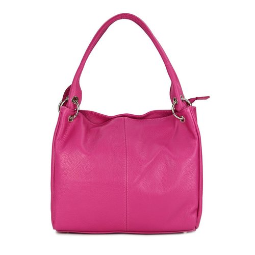 BELLI Leder Schultertasche Shopper "Lilly" pink