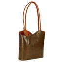 BELLI Leder Handtasche Rucksack "Belli Backpack" schlamm cognac