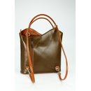 BELLI Leder Handtasche Rucksack "Belli Backpack" schlamm cognac