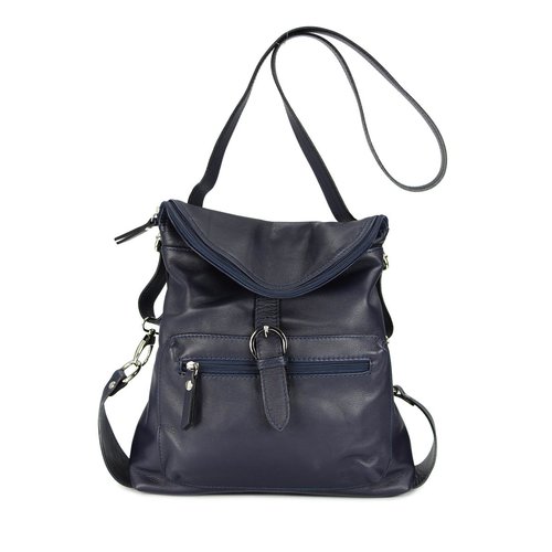 BELLI Nappa Leder Rucksack Backpack "London" blau