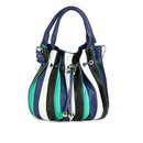 BELLI "Globe Bag" Ledertasche schwarz grün blau weiß