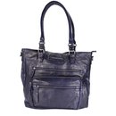 FREDsBRUDER Megapixel Ledertasche Schultertasche dark navy