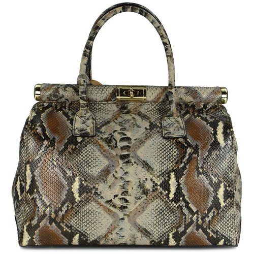 BELLI "The Bag XL" Ledertasche gemustert snake