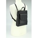 Belli Backpack "Denver" mittelgroßer Italienischer Damen Leder Rucksack schwarz