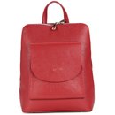 Belli Backpack "Denver" mittelgroßer italienischer Damen Leder Rucksack rot